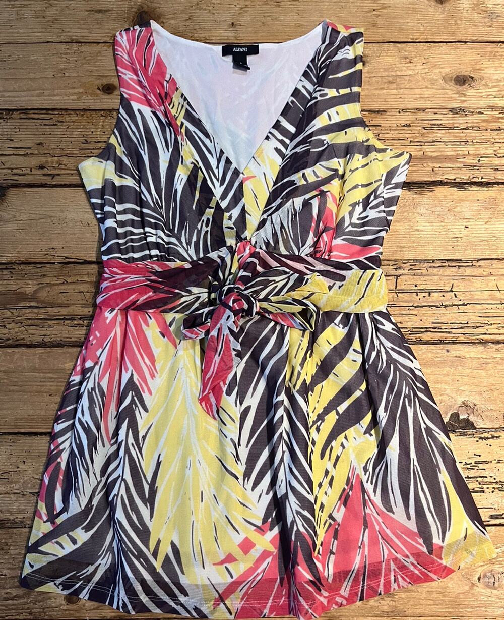 Alfani Womens Size S Multicolor Sleeveless Blouse NWOT